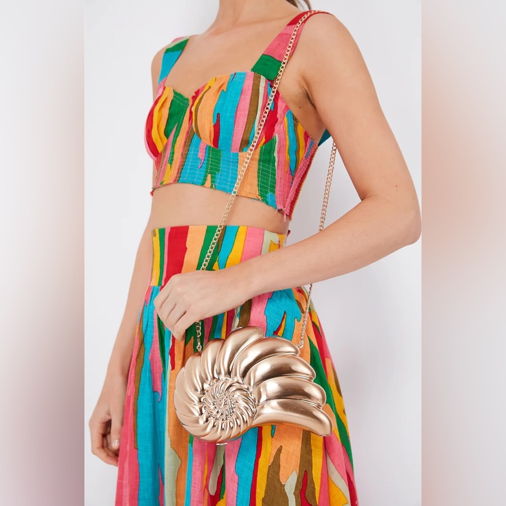 Olga Berg Gold Shell Crossbody Bag